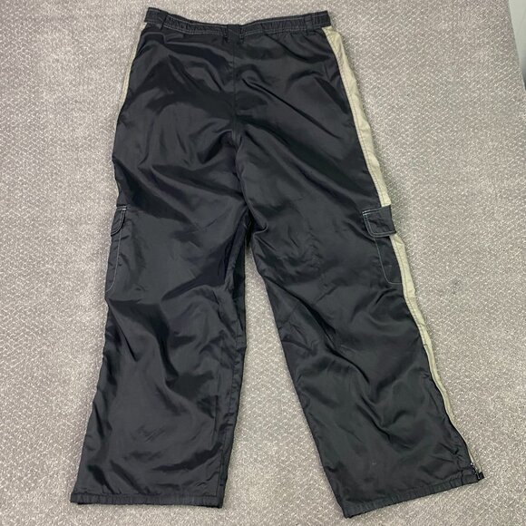Vintage 90s Y2K Nike Cargo Track Pants Men's Large Black Nylon Baggy Wide Leg - Picture 7 of 16